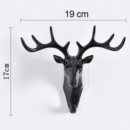 1743 Deer Head Self Adhesive Wall Door Hook Hanger