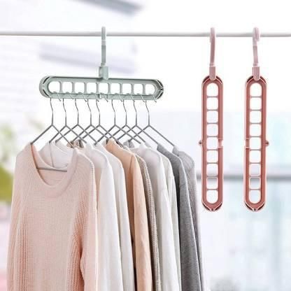 Foldable Clothes Hanger (Multicolor, Pack Of 10)