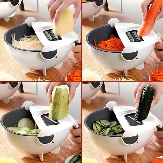 7 in 1 Vegetable Cutter with Drain Basket Large Capacity