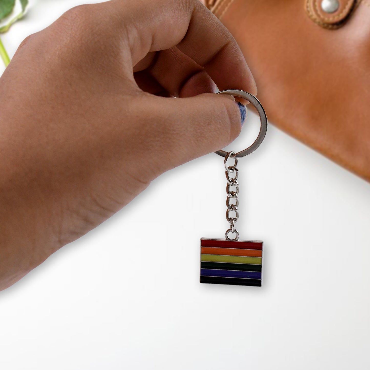 Rainbow Design Metal Keyring Key Chain (1 Pc)