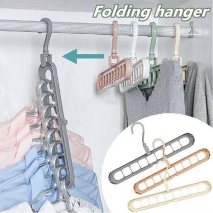 Foldable Clothes Hanger (Multicolor, Pack Of 10)