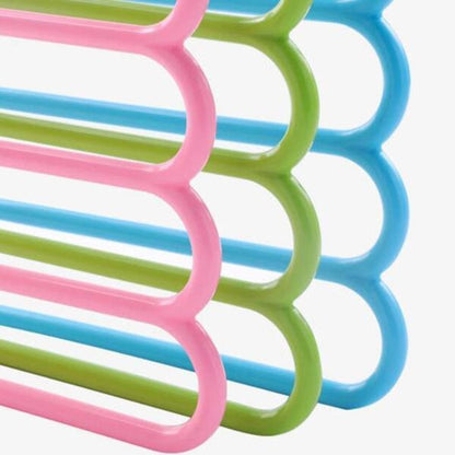 587 5 In 1 Multipurpose Plastic Hanger Assorted (5-layer)