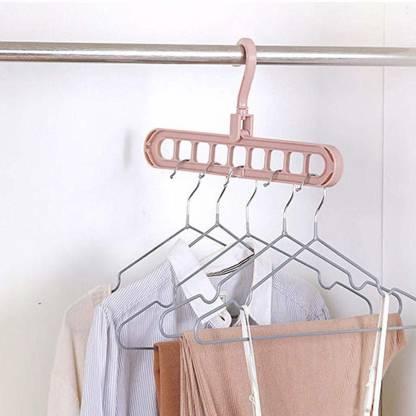 Foldable Clothes Hanger (Multicolor, Pack Of 10)