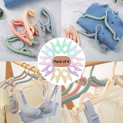 Portable Foldable Clothes Hangers (Pack of 4)