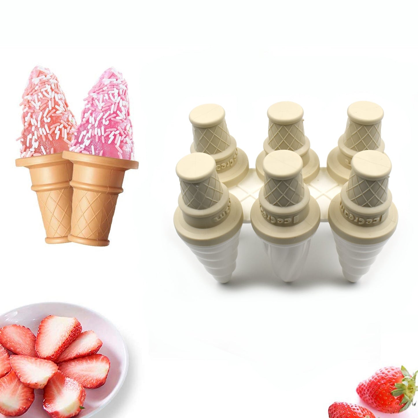 6304 6 Pc Ice Cream Mold Used For Making Ice-creams In All Kinds Of Places Including Restaurants And Ice-cream Parlours Etc.