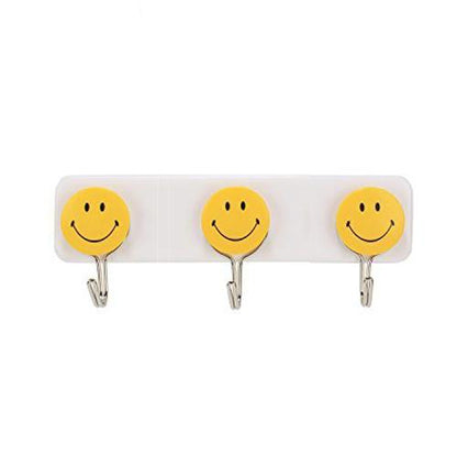 1111 Self Adhesive Smiley Face Wall Hooks (Pack Of 3)