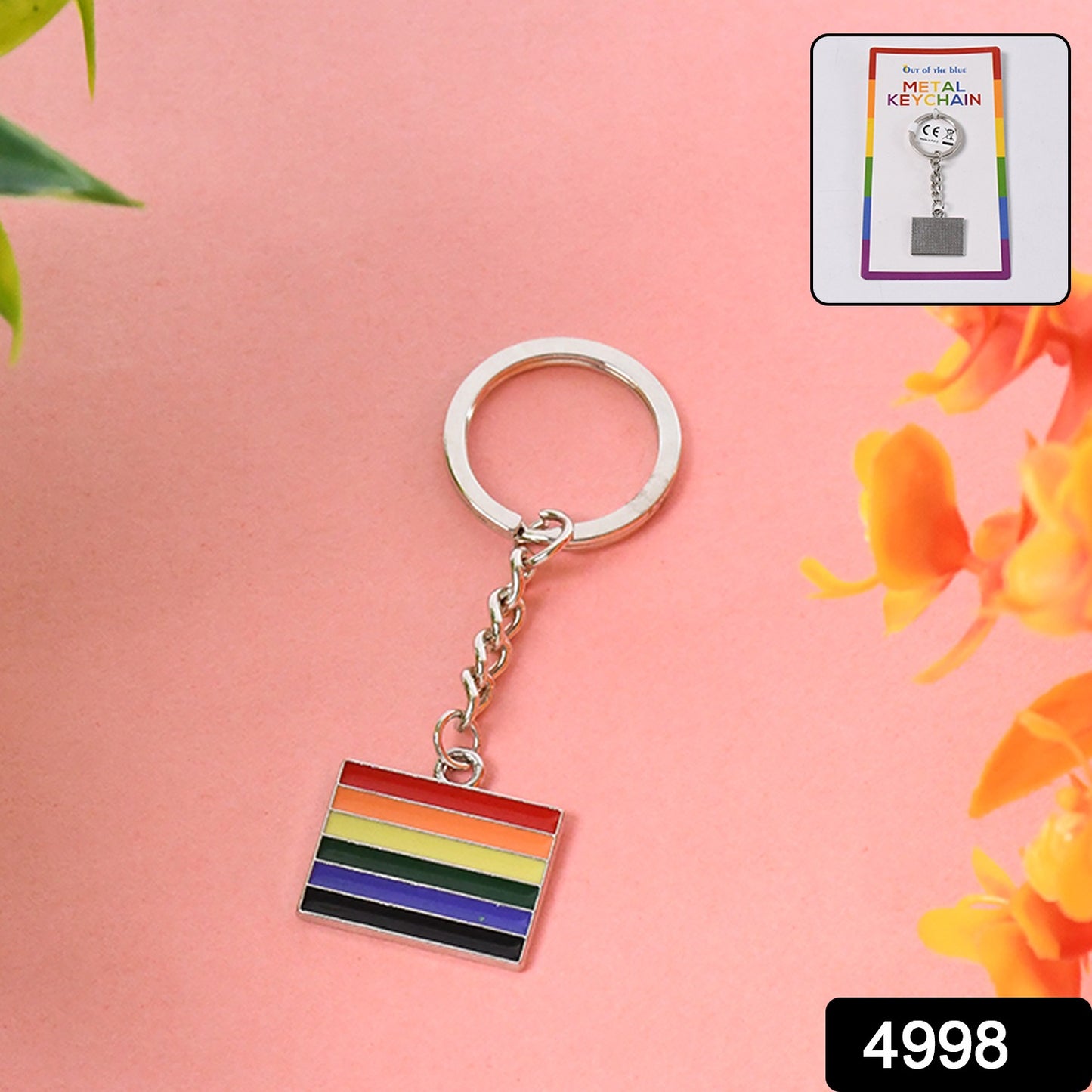 Rainbow Design Metal Keyring Key Chain (1 Pc)