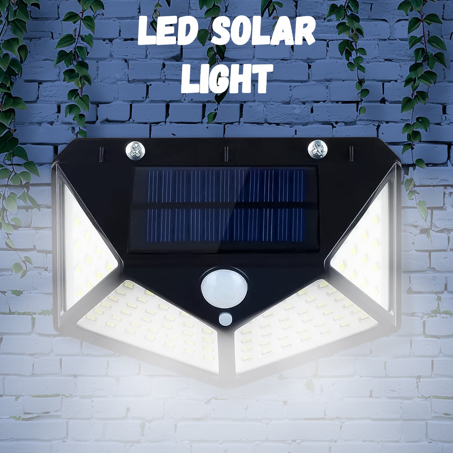 Outdoor Solar Lamp 100 Led Solar Light Pir Motion Sensor Wall Light ( 1 Pc)