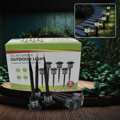 1493 Big Solar Outdoor Lights 6 Pack Waterproof Solar Pathway Lights 10 Hrs Long-lasting Led Landscape Lighting Solar Garden Lights Solar Lights For Walkway Path Driveway Patio Yard  Lawn (6 Pc Set)