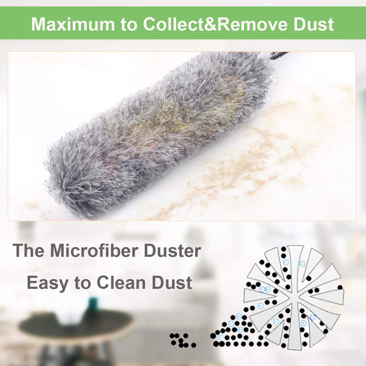 1279 Microfiber Dusters For Cleaning Telescoping Feather Duster With 100 Inches Extendable Handle Pole Dusting Cleaning Tools For Cleaning High Ceiling Ceiling Fan Blinds Cobwebs Furniture Cars