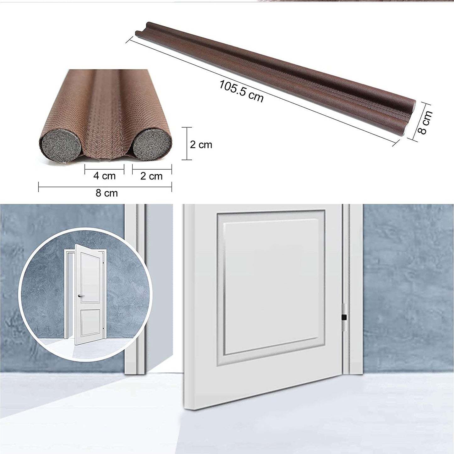 1751 Twin Door Draft Stopperguard Protector For Doors And Windows