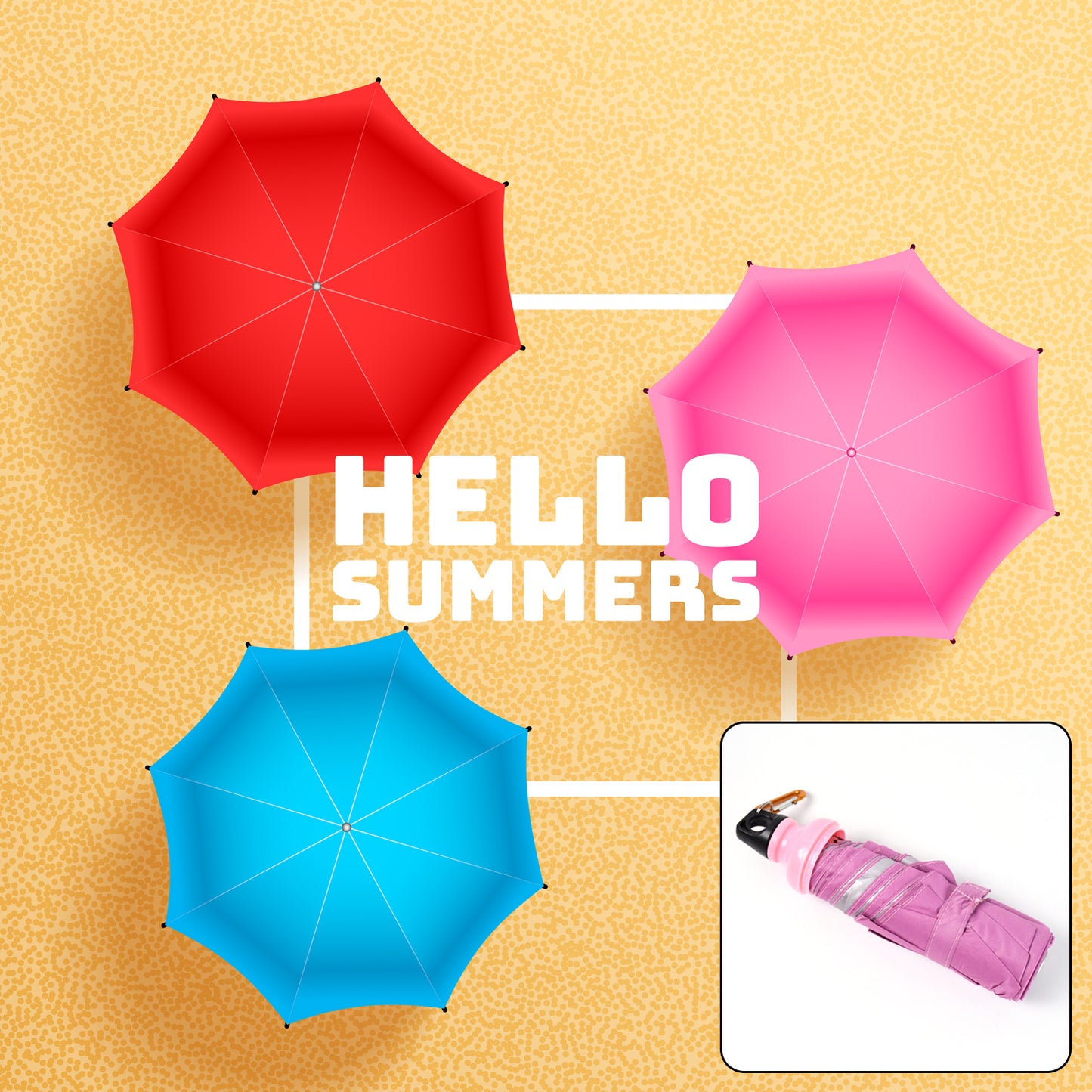 4 Fold Foldable Bottle Summer Umbrella For On-the-go (1 Pc  Mix Color)