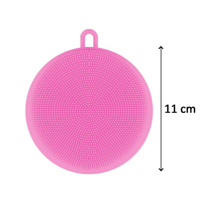 6078 Silicone Dish Scrubber Sponge Mildew Free Non Stick (Mix Color)