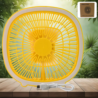 Usb Portable Mini Desk Fan With Light (1 Pc)