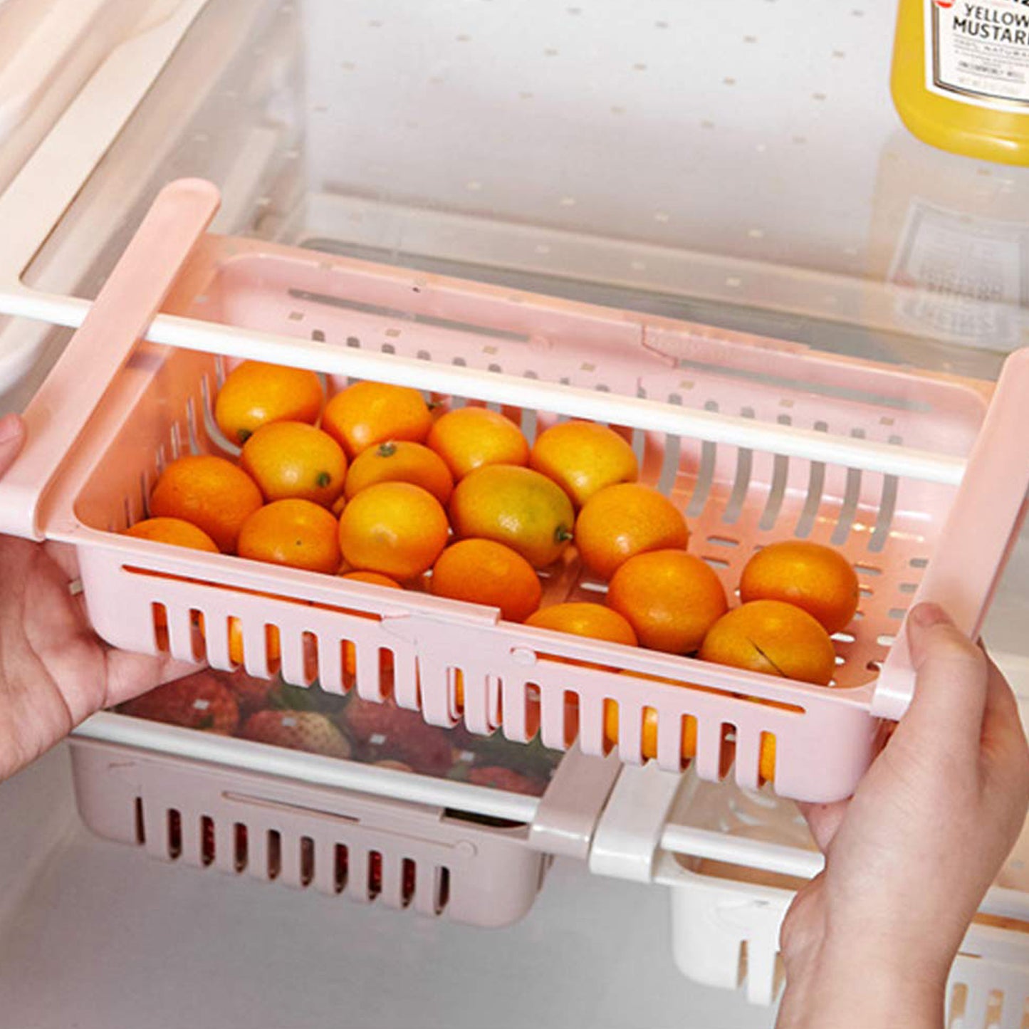 Expandable Adjustable Multipurpose Fridge Storage Basket (1 Pc)